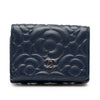 Chanel CC Embossed Goatskin Camellia Trifold Compact Wallet Secondhand