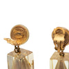 Chanel CC Gold Plated Resin Faux Pearl Cube Drop Clip On Earrings Secondhand