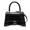 Balenciaga Small Croc Embossed Leather Hourglass Top Handle Bag Secondhand
