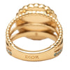 Dior Gold Plated Resin Faux Pearl Strass CD Logo Ring Secondhand