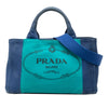 Prada Small Bicolor Canvas Canapa Logo Tote Secondhand