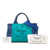 Prada Small Bicolor Canvas Canapa Logo Satchel Secondhand