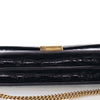 Saint Laurent Shiny Croc Embossed Calfskin Monogram Cassandra Clasp Bag Secondhand
