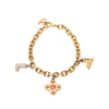 Secondhand Louis Vuitton Gold Plated Brass and Strass Love Letters Charm Bracelet