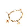Secondhand Louis Vuitton Gold Plated Brass and Strass Love Letters Charm Bracelet