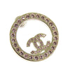 Chanel CC Gold Plated Strass Round Bullet Back Earrings Secondhand