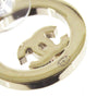 Chanel CC Gold Plated Strass Round Bullet Back Earrings Secondhand