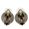 Chanel CC Silver and Gold Plated Round Clip On Earrings Secondhand