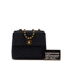 Chanel Mini Square Diagonal Quilted Satin Single Flap Secondhand