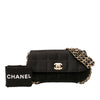 Chanel Mini Chocolate Bar Satin Triple Chain Single Flap Secondhand