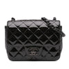 Chanel Mini Square Classic Patent So Black Single Flap Secondhand