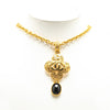 Secondhand Chanel Gold Plated CC Resin Clover Pendant Necklace