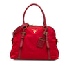 Prada Saffiano Trimmed Tessuto Dome Satchel Secondhand