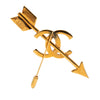 Chanel CC Gold Plated Arrow Pin Brooch Secondhand