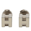 Secondhand Hermès Palladium Plated and Enamel Cage D H Push Back Earrings