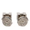 Secondhand Hermès Palladium Plated and Enamel Cage D H Push Back Earrings