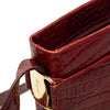 Secondhand Ferragamo Croc Embossed Leather Vara Shoulder Bag