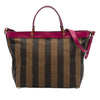 Fendi Large Pequin Canvas Satchel Secondhand
