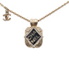 Chanel Gold Plated Enamel and Strass Pendant Necklace Secondhand
