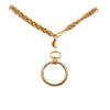 Chanel Gold Plated Double Chain Loupe Magnifying Glass Pendant Necklace Secondhand