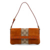 Gucci GG Canvas and Suede Nailhead Shoulder Bag Secondhand
