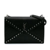Saint Laurent Quilted Lambskin Studded Monogram Gaby Shoulder Bag Secondhand
