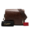Cartier Leather and Canvas Santos Messenger Bag Secondhand