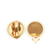 Chanel CC Resin and Gold Plated Round Clip on Earrings Secondhand