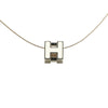 Secondhand Hermès Palladium Plated Cage dH Cube Necklace