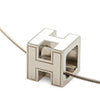 Secondhand Hermès Palladium Plated Cage dH Cube Necklace