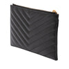 Saint Laurent Chevron Grain De Poudre Monogram Bill Pouch Secondhand
