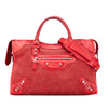 Balenciaga Lambskin Trimmed Canvas Motocross City Giant 12 Satchel Secondhand
