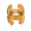 Chanel Gold Plated CC Quilted Brooch Secondhand