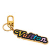 Louis Vuitton Gold Plated Enamel Logo New Wave Bag Charm and Key Holder Secondhand