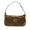 Fendi Zucchino Crystal Double Flap Shoulder Bag Secondhand