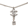 Chanel CC Brass and Strass Cube Pendant Necklace Secondhand
