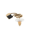Chanel CC Gold Plated Enamel and Faux Pearl Classic Flap Bag Drop Earrings Secondhand