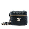 Chanel CC Quilted Lambskin Cube Wristlet Vanity Case Secondhand