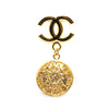 Chanel Gold Plated CC Medallion Brooch Secondhand