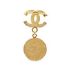 Chanel Gold Plated CC Medallion Brooch Secondhand