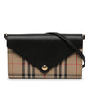 Secondhand Burberry House Check Canvas and Leather Hannah Wallet on Strap