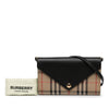 Secondhand Burberry House Check Canvas and Leather Hannah Wallet on Strap
