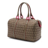 Fendi Zucchino Canvas Forever Bauletto Boston Bag Secondhand