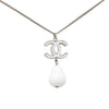 Chanel CC Brass Resin Teardrop Pendant Necklace Secondhand