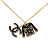Chanel CC Gold Plated Enamel Jacket Pendant Necklace Secondhand