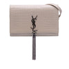 Saint Laurent Croc Embossed Leather Monogram Kate Tassel Wallet on Chain Secondhand