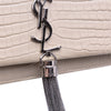 Saint Laurent Croc Embossed Leather Monogram Kate Tassel Wallet on Chain Secondhand
