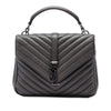 Saint Laurent Medium Chevron Sheepskin Monogram College Satchel Secondhand