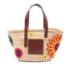 Secondhand LOEWE Large Floral Embroidered Raffia Basket Tote