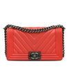 Chanel Old Medium Chevron Calfskin Boy Flap Secondhand
